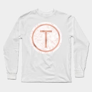 Rose Gold Marble Tau Long Sleeve T-Shirt